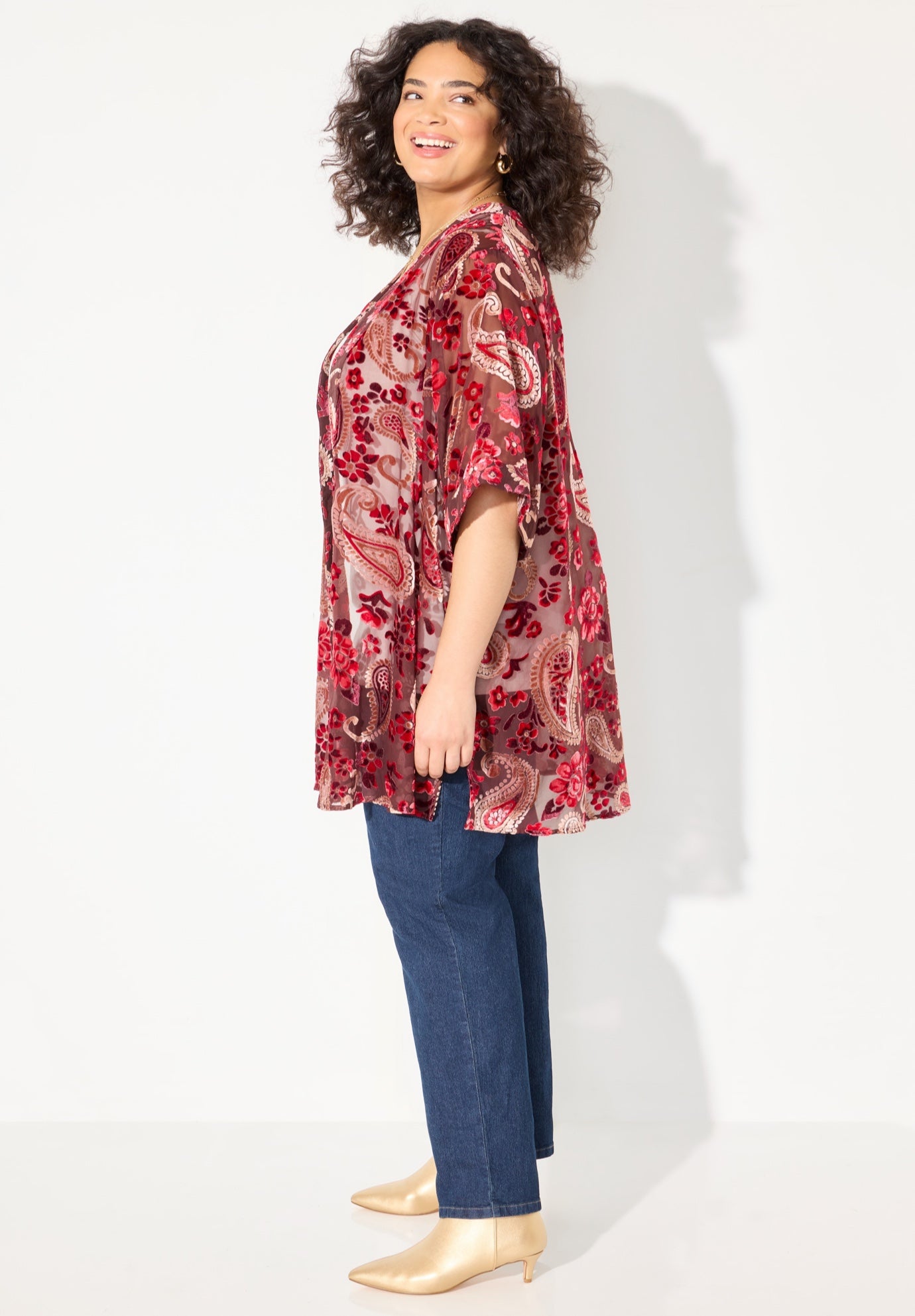 In-Vogue Velvet Kimono image number 2