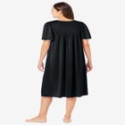 Short Silky Lace-Trim Gown image number null