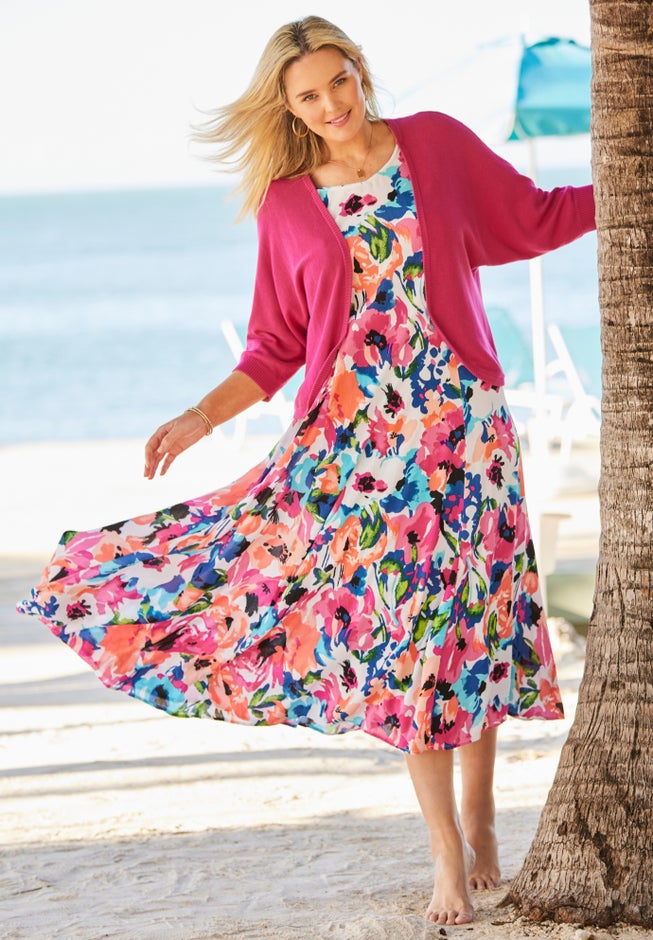 Short-Sleeve Crinkle Dress image number 3