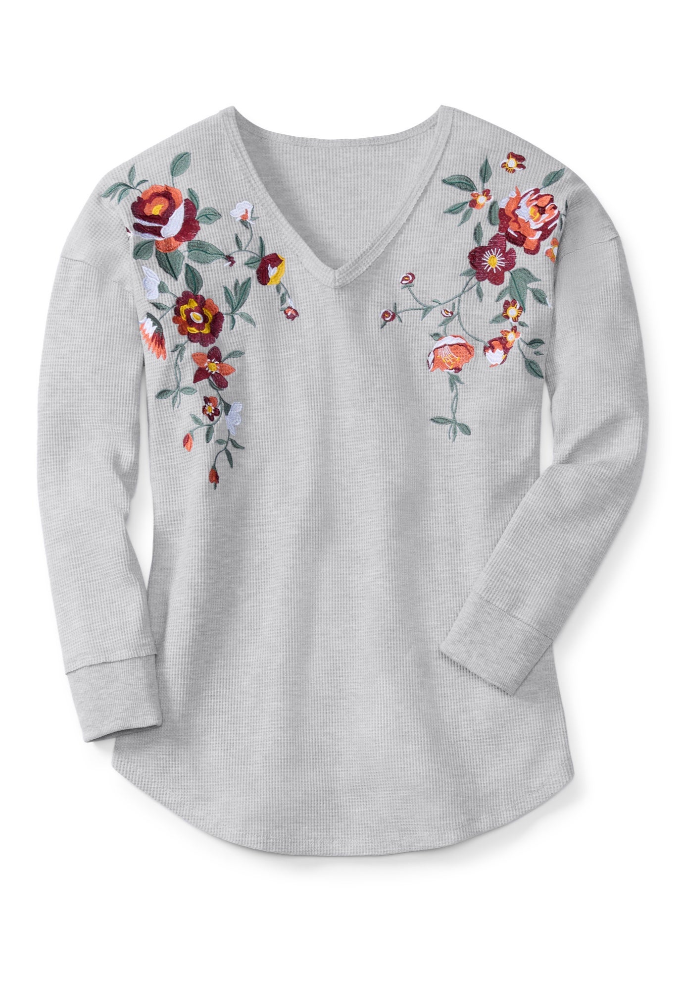 Waffle Thermal V-Neck Tee image number 6