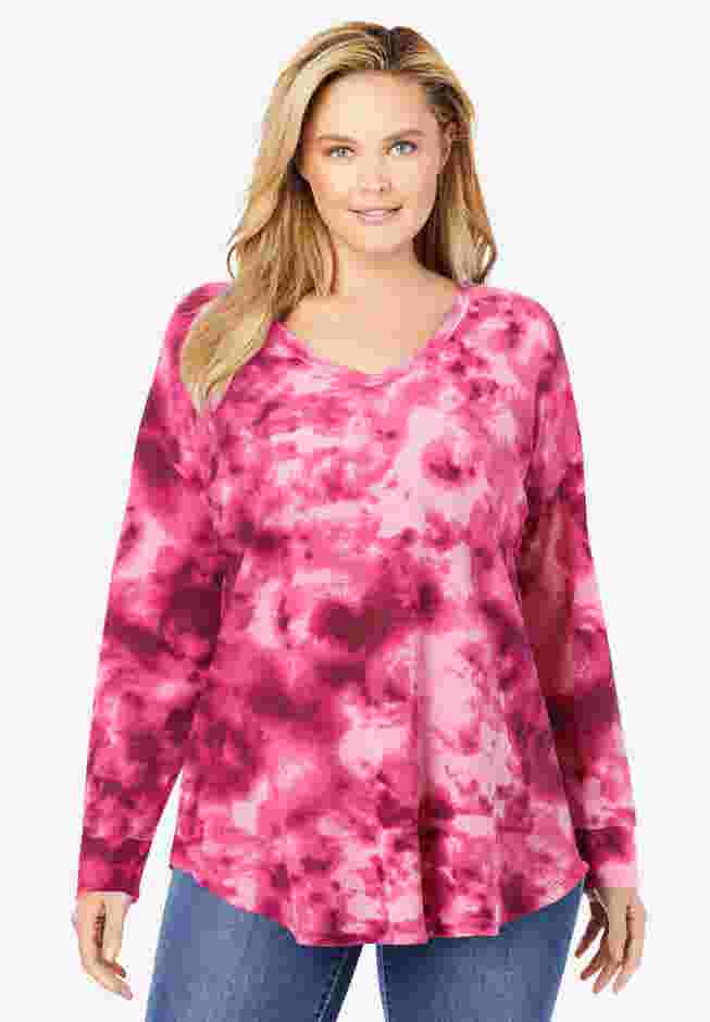 Waffle Thermal V-Neck Tee image number 4