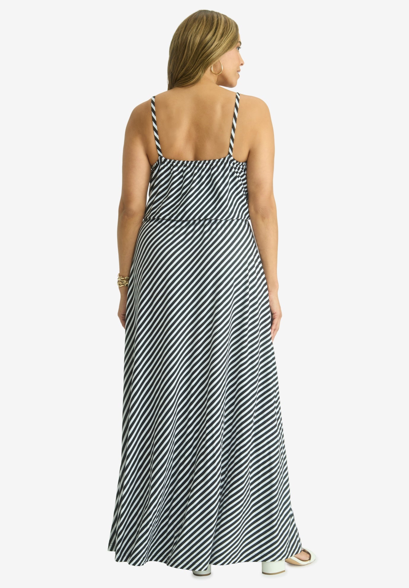 Stretch Knit Blouson Maxi Dress image number 1