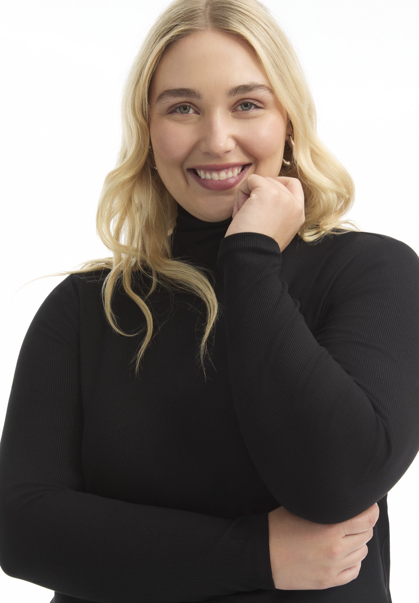 Ribbed Mock Neck Top image number 2