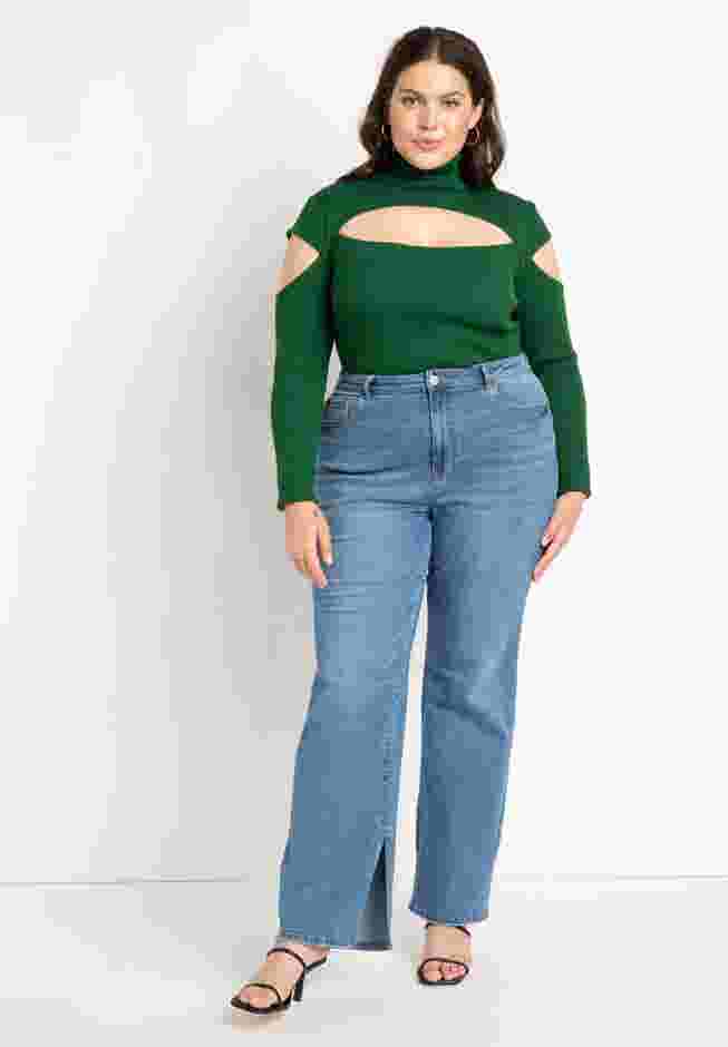 Gena Fit Split Inseam Hem Straight Leg Jean image number 2