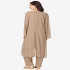 Plus Size Beaded Georgette Scoop Neck 3-Piece Pant Set image number null
