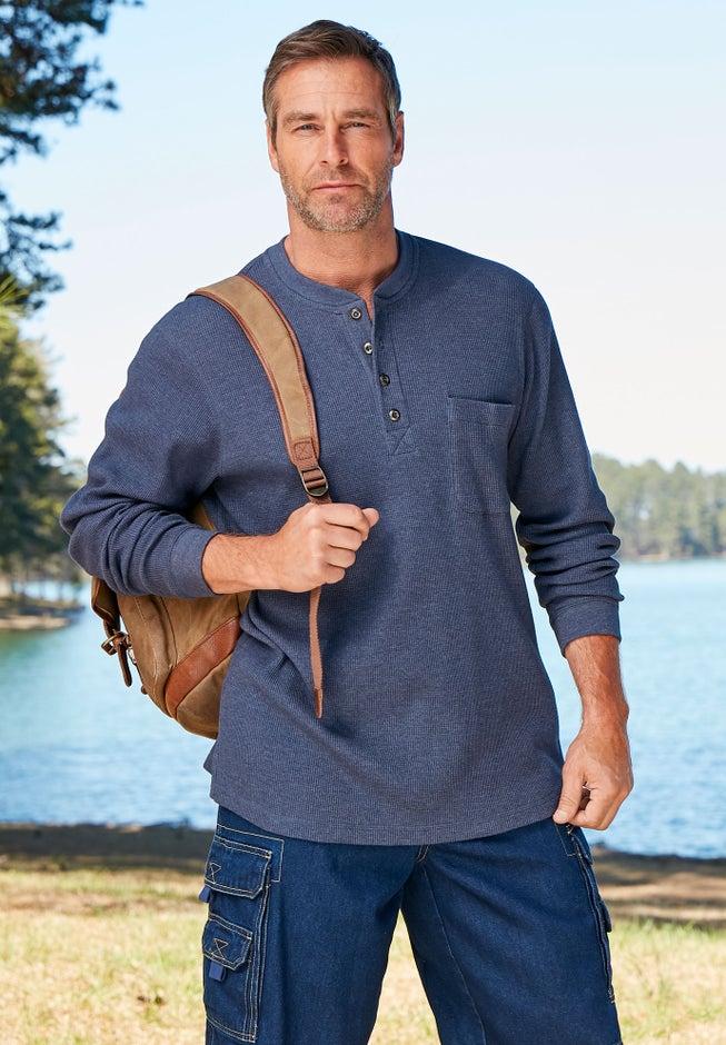 Thermal Pocket Longer-Length Henley image number 2