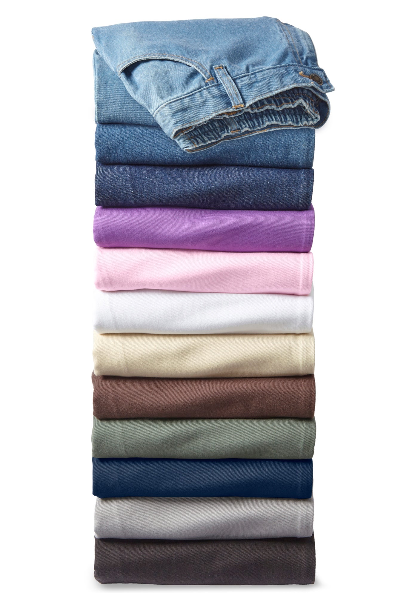 Perfect Back-Elastic Gap-Free Straight-Leg Cotton Jeans image number 7