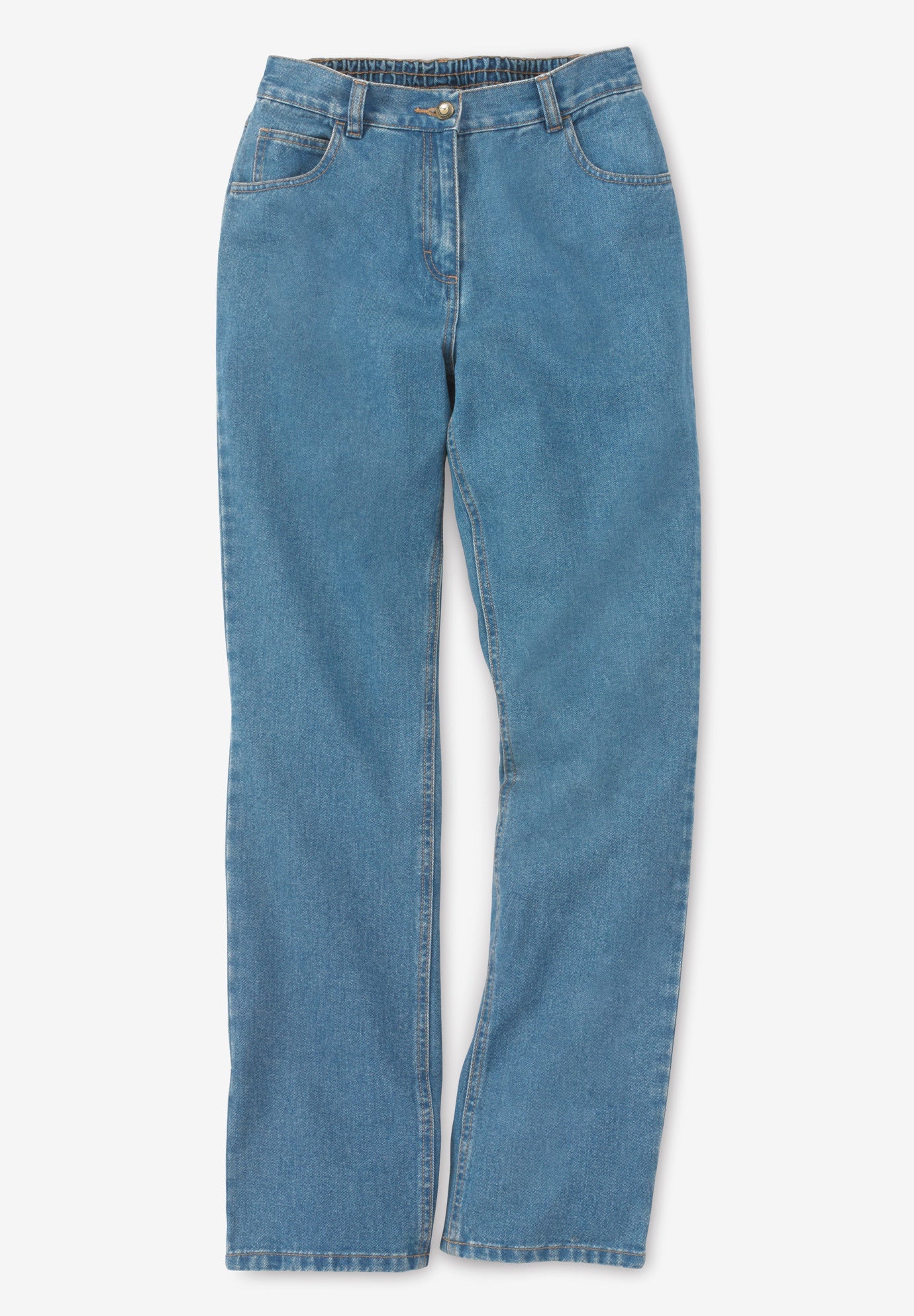Perfect All-Cotton Back-Elastic Denim Jeans image number 4