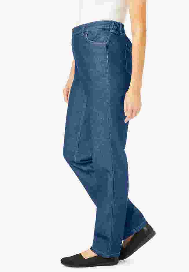 Womens Plus-Size Perfect All-Cotton Back-Elastic Denim Jeans image number 2
