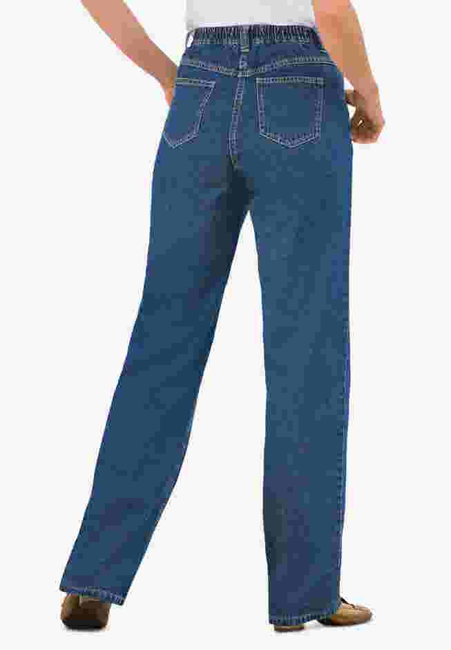 Womens Plus-Size Perfect All-Cotton Back-Elastic Denim Jeans image number 0