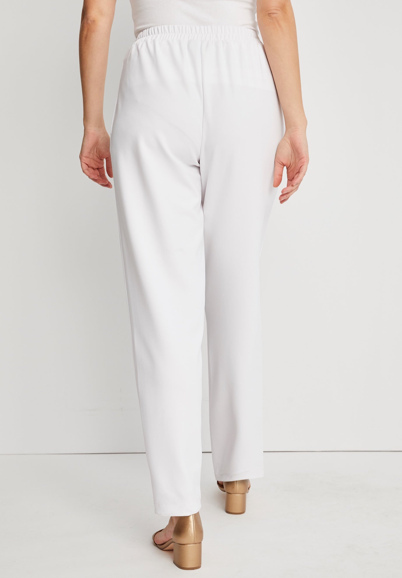 Stretch Knit Crepe Straight Leg Pants image number 2