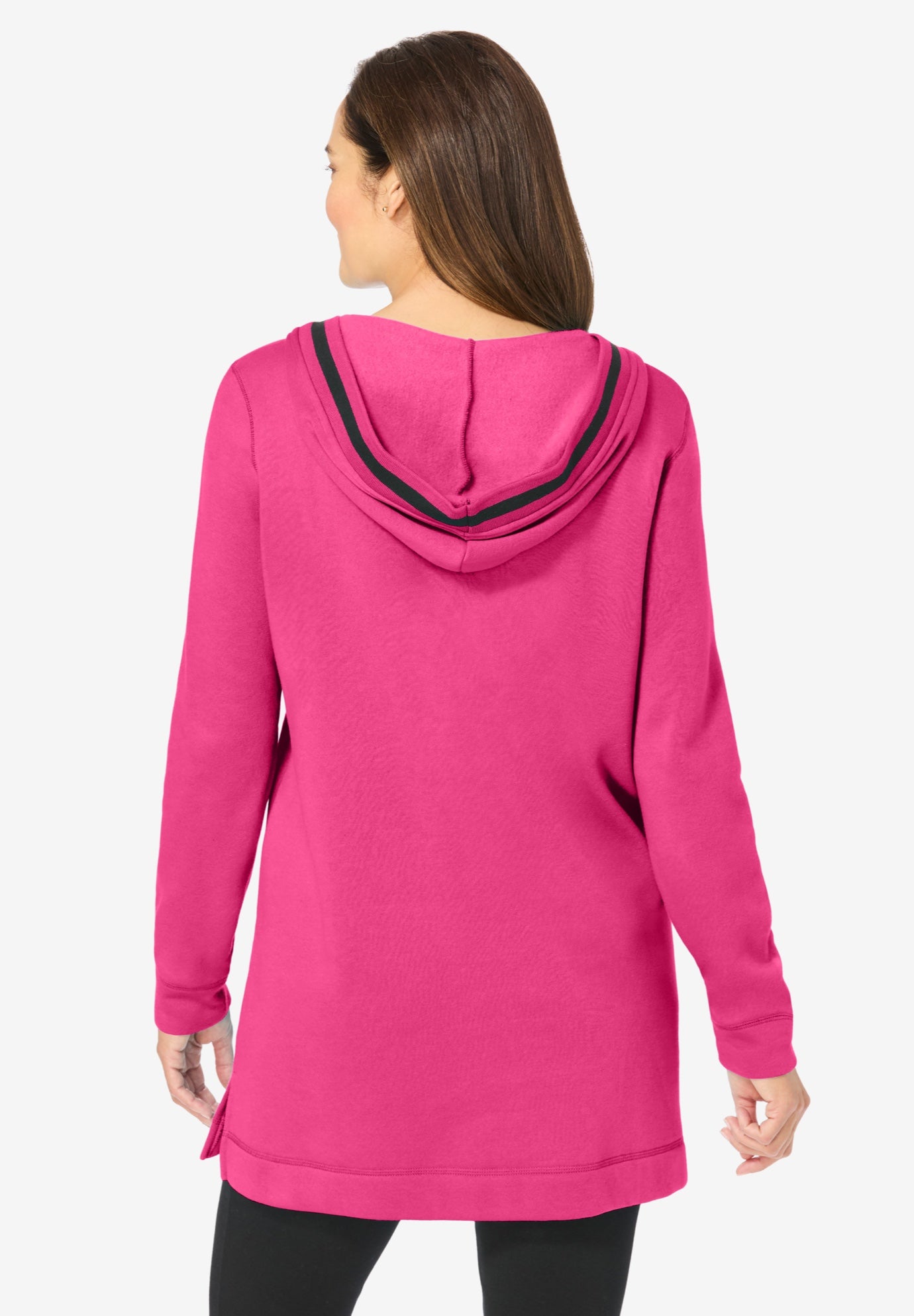 V-NECK HOODIE SWEATSHIRT image number 1