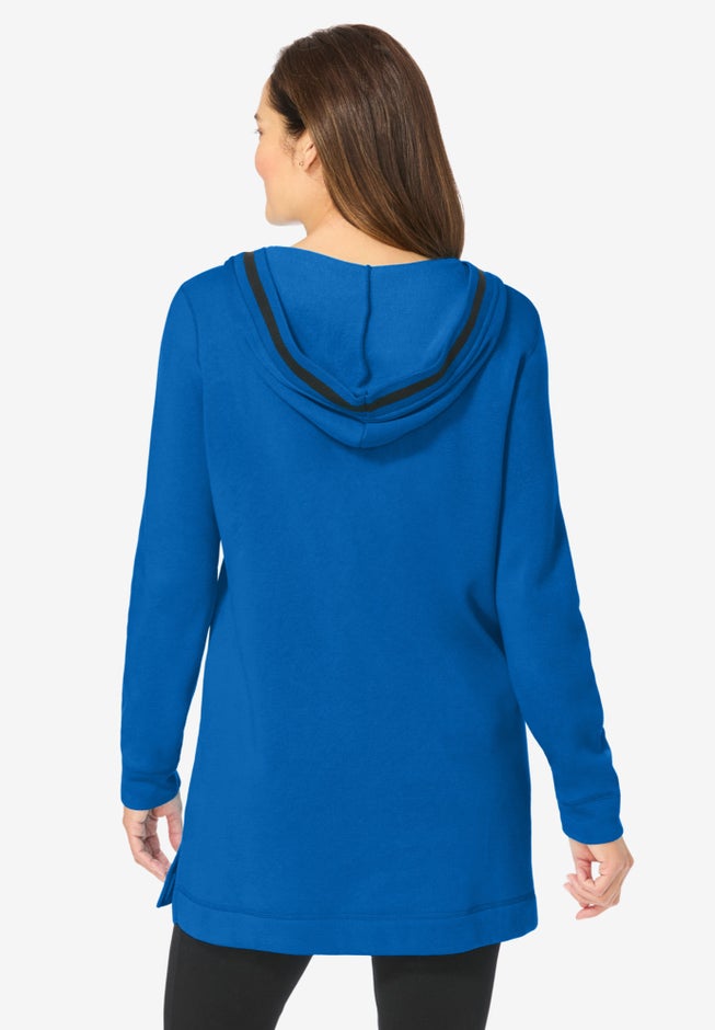 V-NECK HOODIE SWEATSHIRT image number 1