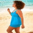 Faux-Wrap Sweetheart Tankini Top image number null