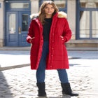 Plus Size Knee Length Puffer Coat image number null