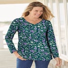 Perfect Printed Long-Sleeve V-Neck Tee image number 0