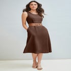 Linen Fit & Flare Dress image number null