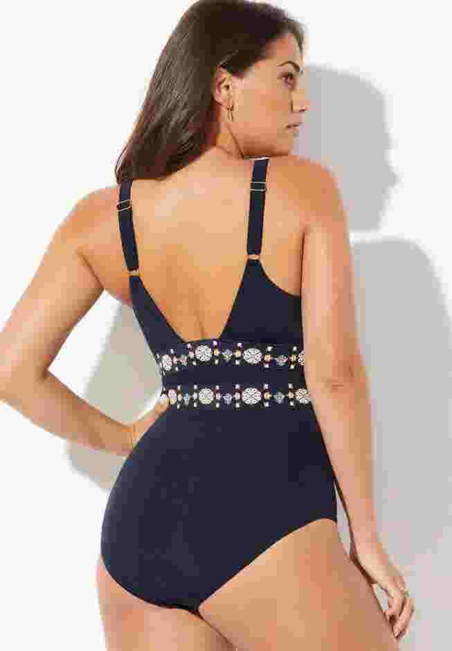 Plunge One Piece Swimsuit image number 1