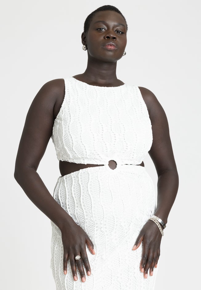 Cutout Crochet Dress image number 2