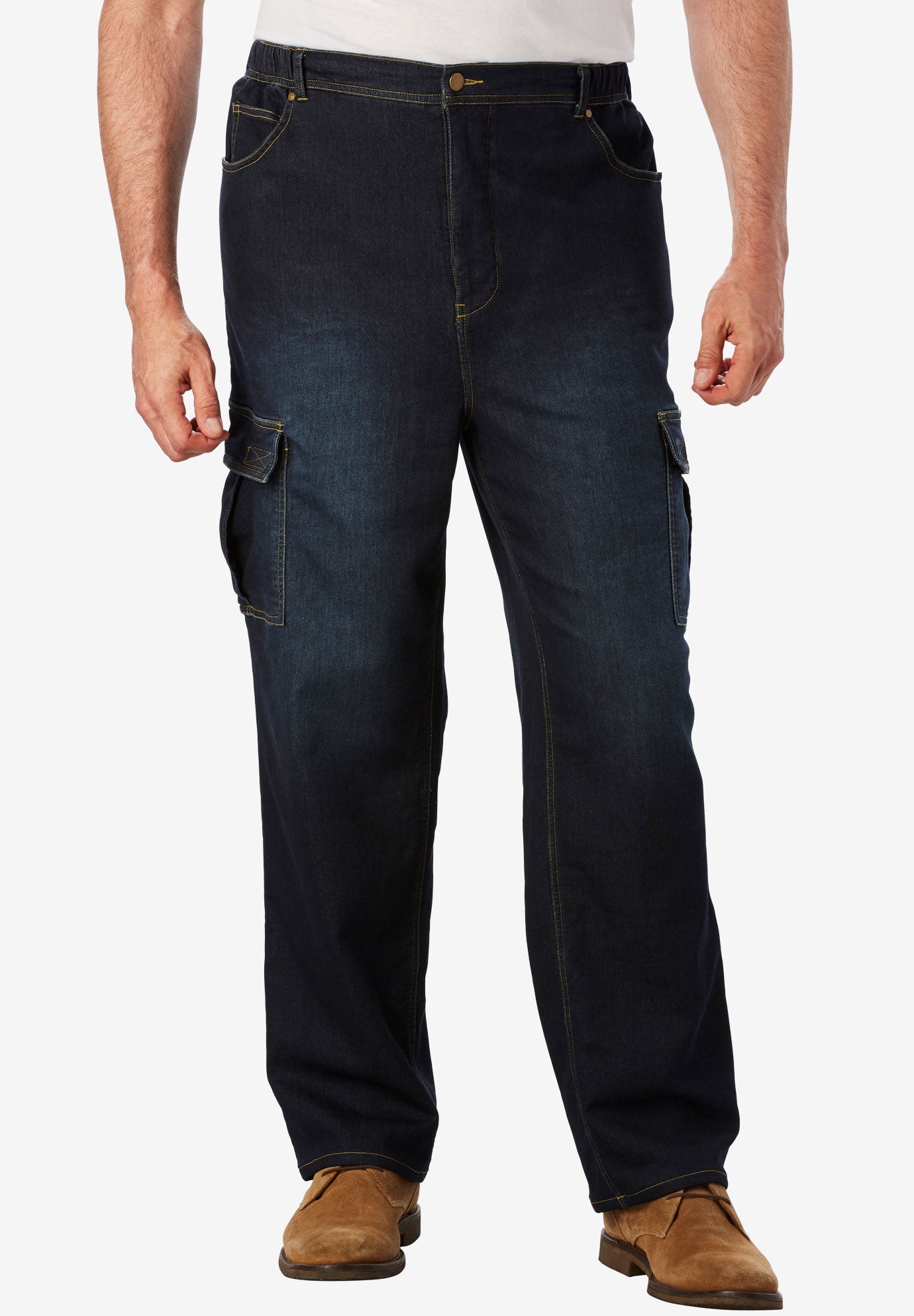 Relaxed Fit Cargo Denim Look Sweatpants image number 0