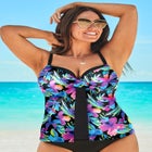 Faux Flyaway Underwire Tankini Top image number null