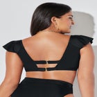 Tie Front Cup Sized Cap Sleeve Underwire Bikini Top image number null