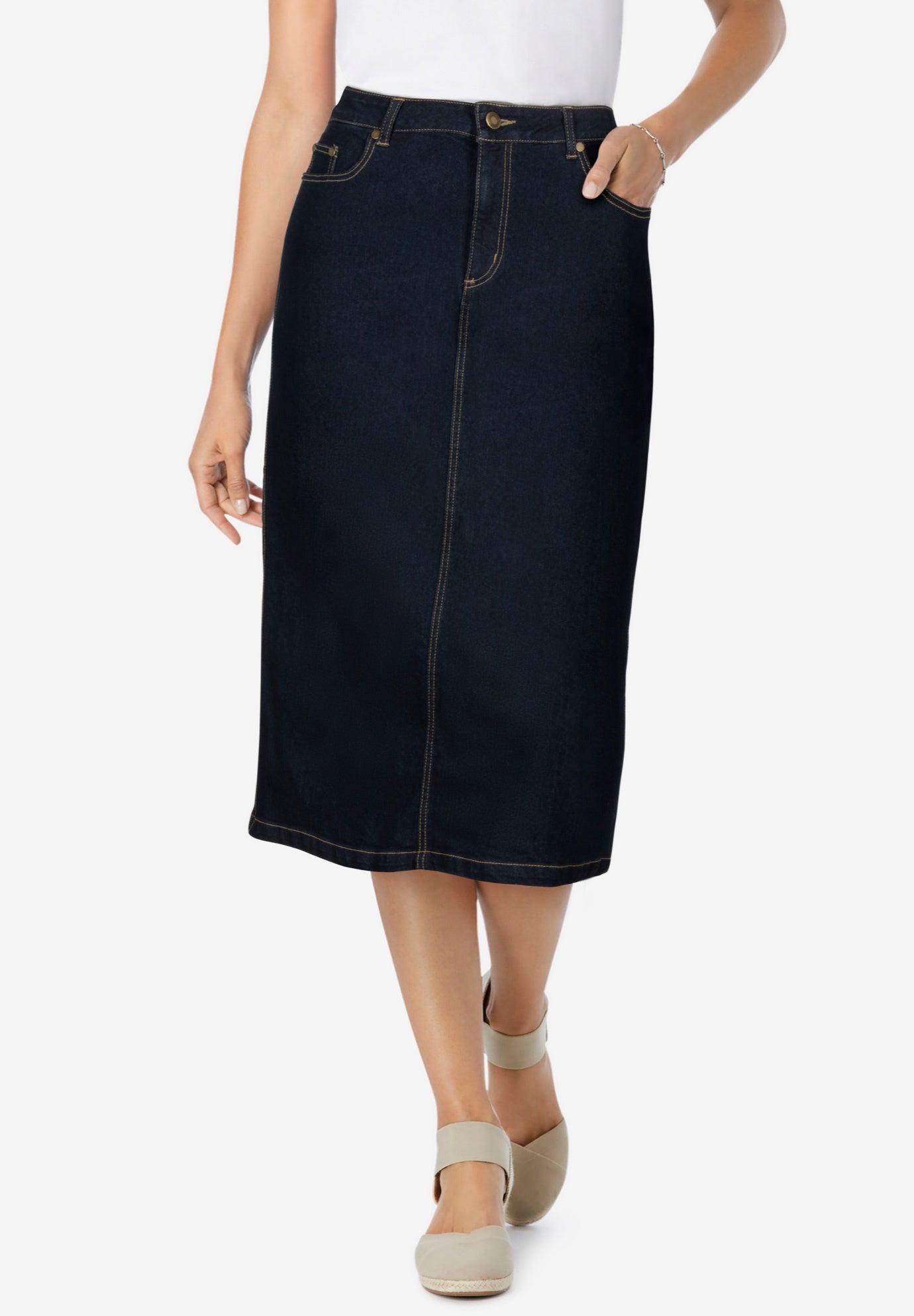 Stretch Denim Five-Pocket Jeans Skirt image number 0