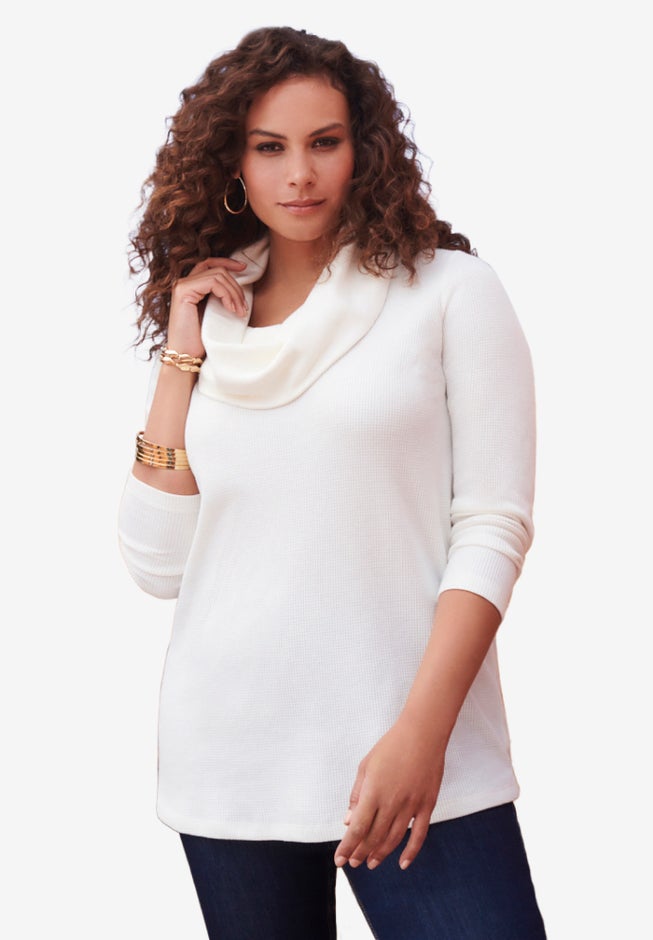 Cowl Neck Thermal Tunic image number null