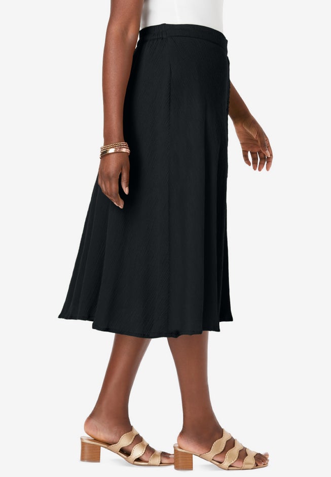 Button-Front Gauze Midi Skirt image number 2