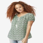 Ruffle Trim Peasant Blouse image number null