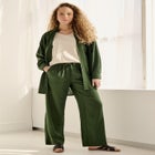 Linen-Blend Drawstring Pants image number null