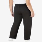 Cotton French Terry Straight-Leg Pull-On Side-Stripe Pants image number null