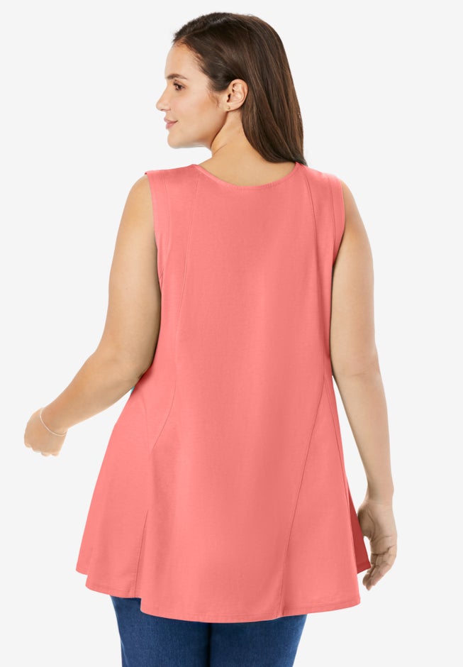 Sleeveless Fit-And-Flare Tunic Top image number 1