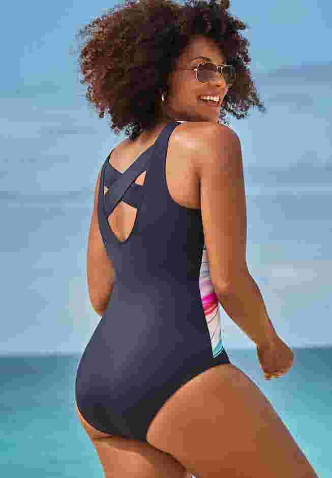 Chlorine Resistant Crossback One Piece Swimsuit image number 1