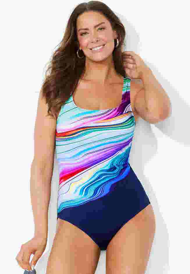 Chlorine Resistant Crossback One Piece Swimsuit image number 2