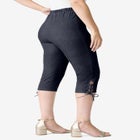Plus Size Comfort Stretch Lace Up Capri Jean image number null