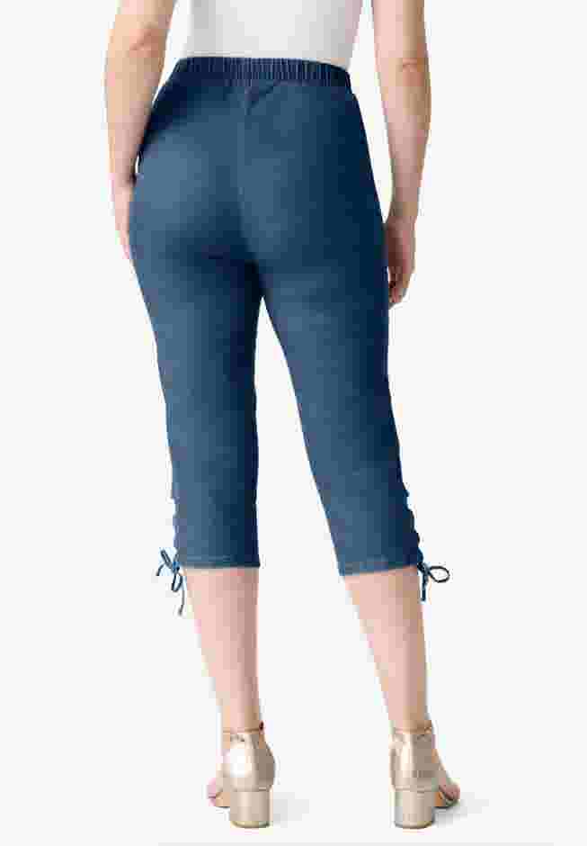 Comfort Stretch Lace Up Capri Jean image number 1