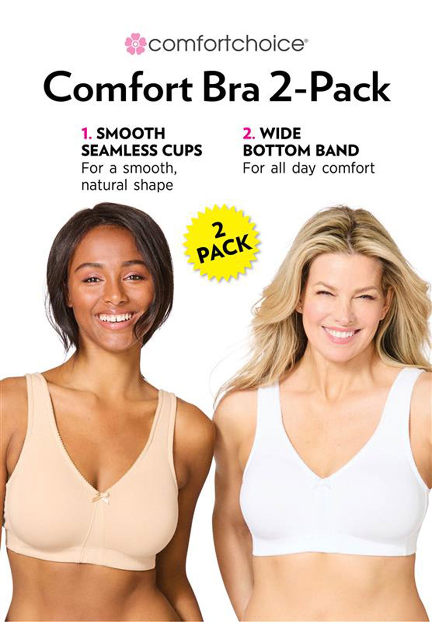 Comfort Choice&reg; 2-Pack Cotton Full Coverage Bra image number 4