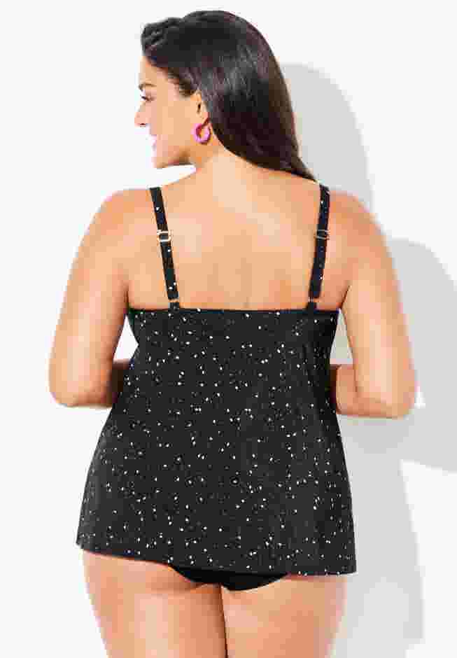 Bra Sized Faux Flyaway Underwire Tankini Top image number 2