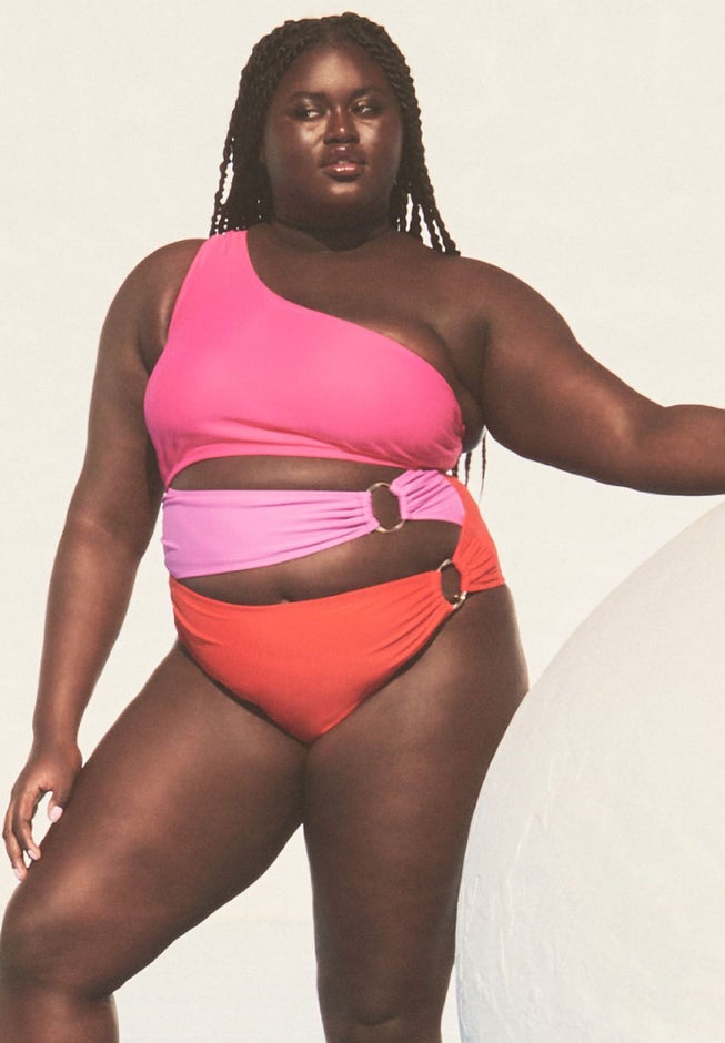 Everyday Gabi Fresh Swim x ELOQUII One Shoulder Swimsuit with Ring