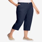 Adjustable Waist Chino Capri image number null