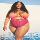 Gabi Fresh Swim x ELOQUII V-Neck Wrap Swimsuit with High Cut Leg image number null