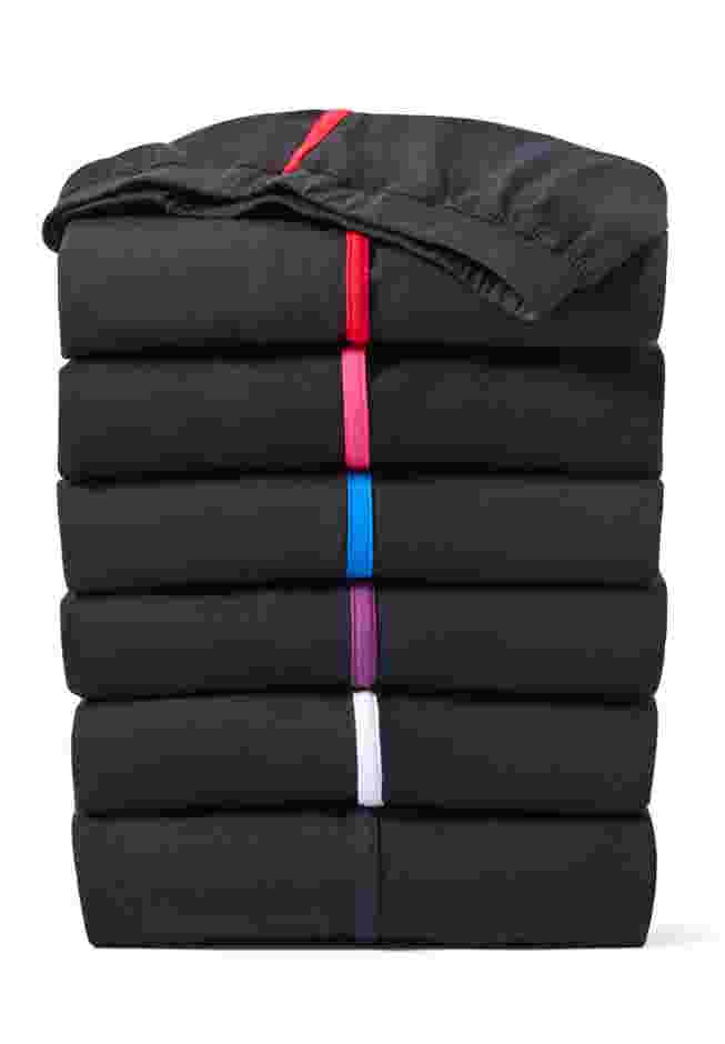 Womens Plus-Size Stretch-Cotton Knit Pull-On Bootcut Side-Stripe Leggings image number 5