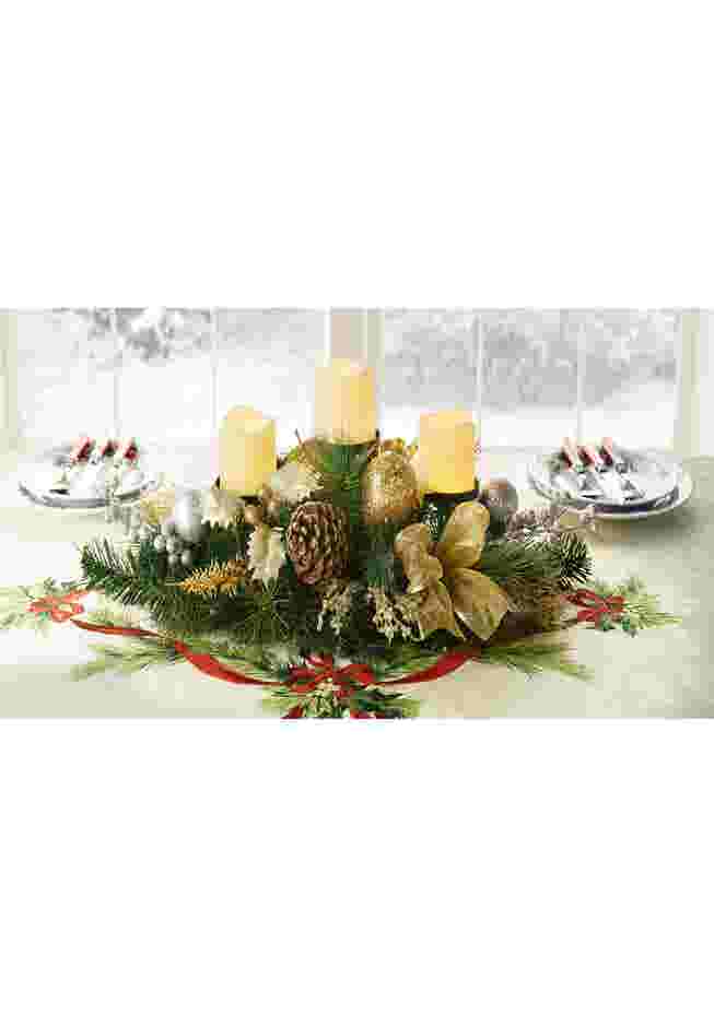 Cordless LED Pre-Decorated Candleholder Centerpiece image number 0