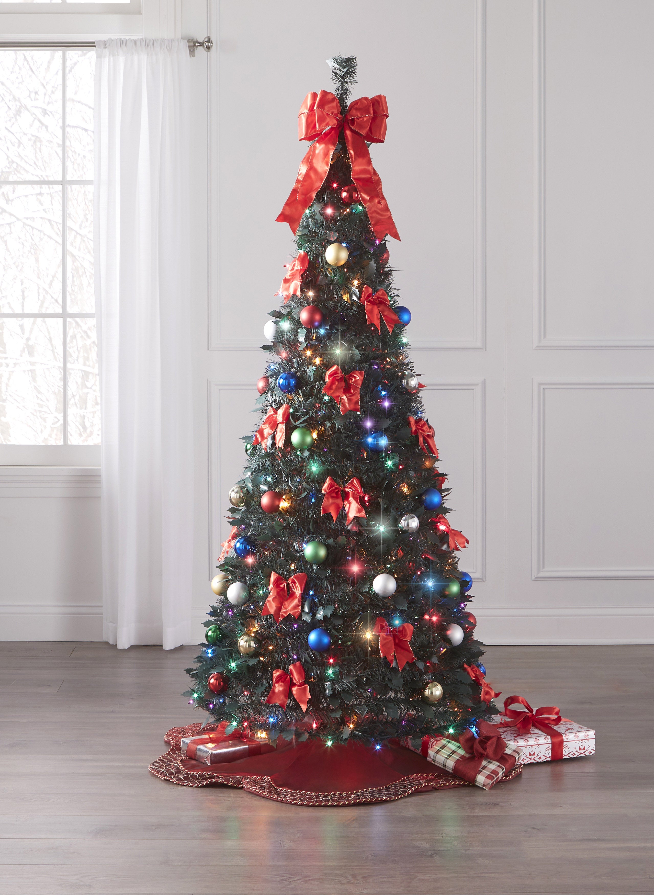 Fully Decorated Pre-Lit 6’ Pop-Up Christmas Tree image number 0