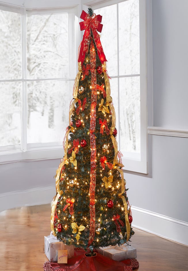 Fully Decorated Pre-Lit 7½FT Pop-Up Christmas Tree image number 0