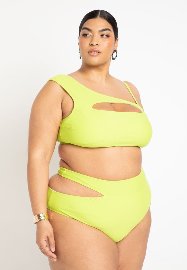 Gabi Fresh Swim x ELOQUII Asymmetrical Super High Waisted Bikini Bottom image number null