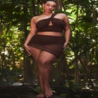 Ruched Bikini Miniskirt image number null