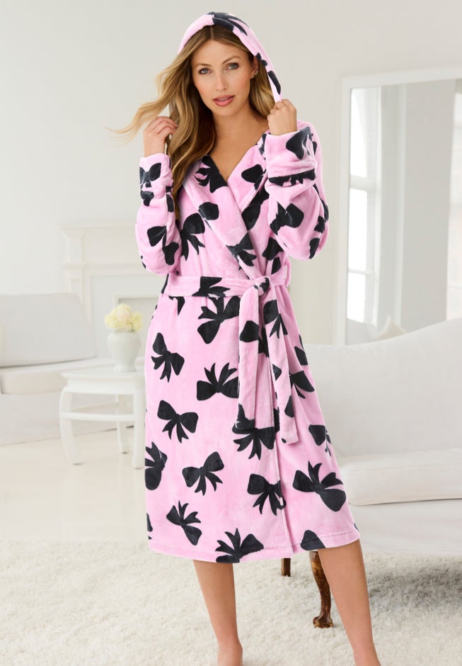 Dreams & Co&reg; Plush Hooded Wrap Robe image number 5