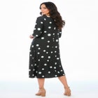Plus Size 3/4 Sleeve Boatneck Swing Dress image number null